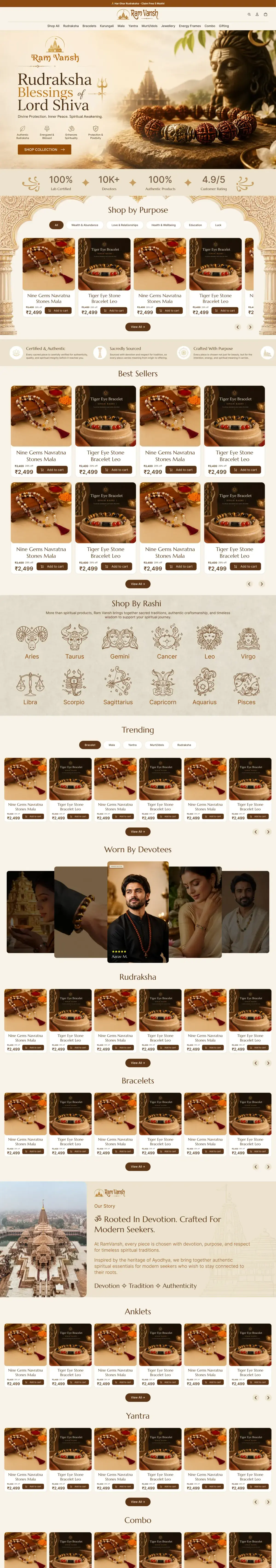 Ram Vansh - Spiritual D2C Ecommerce Experience