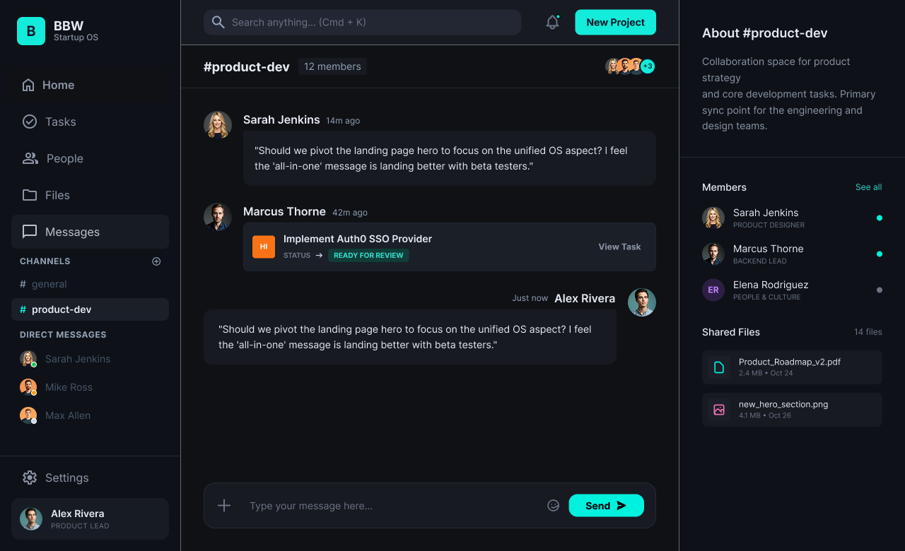 Messaging & Collaboration Screen Showcase 1